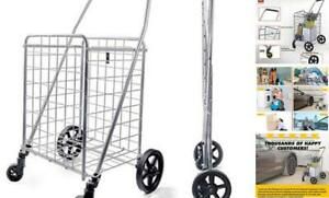 Grocery Utility Shopping Cart, Easily Collapsible and Portable to