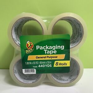 Duck packaging Tape General Purpose 8 Rolls 1.88IN X 55YD 48mm X 50m 440YDS