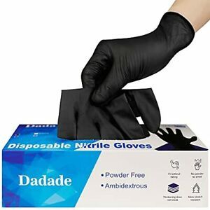 Nitrile Disposable Gloves Black Large 100 Count Latex Free Safety Working Hou...