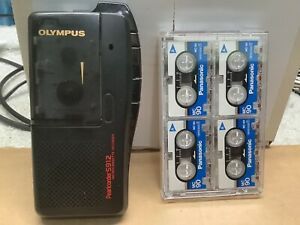 Olympus Pearlcorder S912 Microcassette Recorder W 4 New Tapes Tested