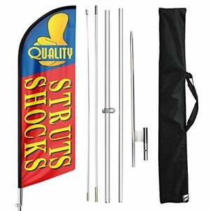 FSFLAG Shocks Struts Auto Repair Feather Flag with Flagpole Kit and Ground St...