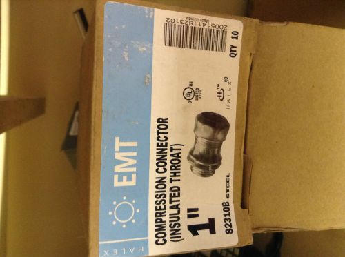 1&#034; EMT COMPRESSION CONNECTOR INSULATED THROAT 5 BOXES OF 10 82310B