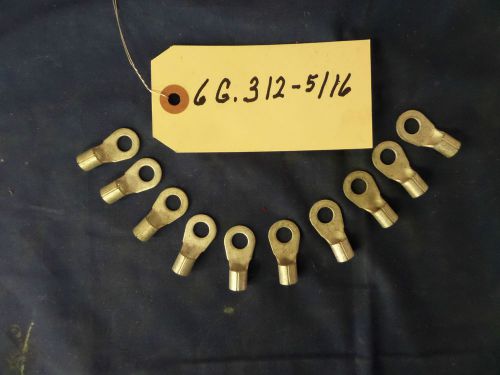 10) 6 gauge battery / welding / electrical cable tinned copper lugs .312 5/16&#034; for sale