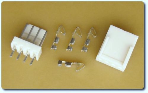 Pack of 5x 4-way straight header + 20x crimp terminal + 5x 4-way crimp housing for sale
