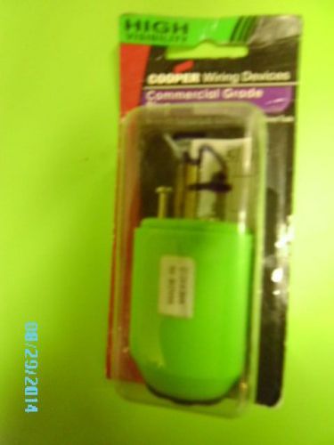Cooper Wiring BP3867-4GN High Visibility Ground Cap Plug, 2 Pole, Fluorescent