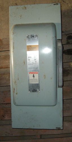 Ite siemens jn-324 safety switch 200 amps, 240 volt, 2 poles, fusible used for sale