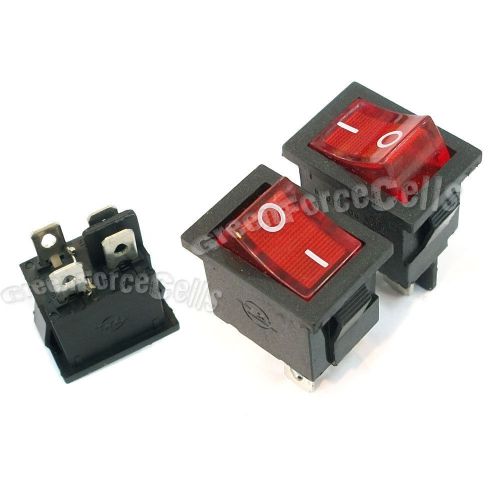 50 Red Button 4 Pin DPST Illuminated Boat Car Rocker Switch AC 6A 250v 10A 125V