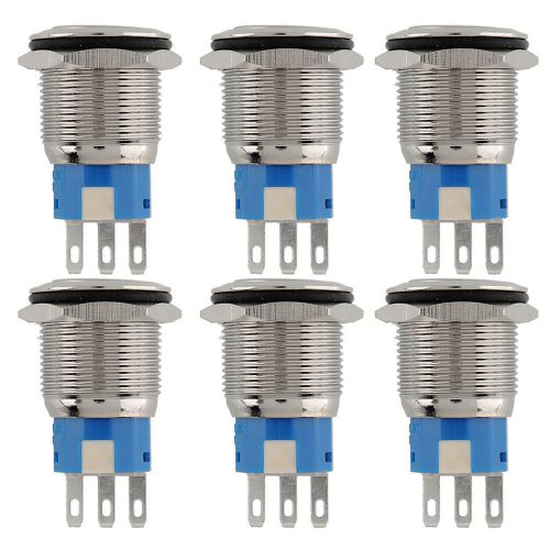 6pcs 19mm self latching brass push button switch high flush 1no car vehicle for sale