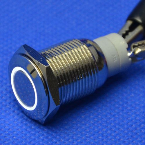 16mm white led circle momentary push button switch dc 12v non-lock/reset car for sale