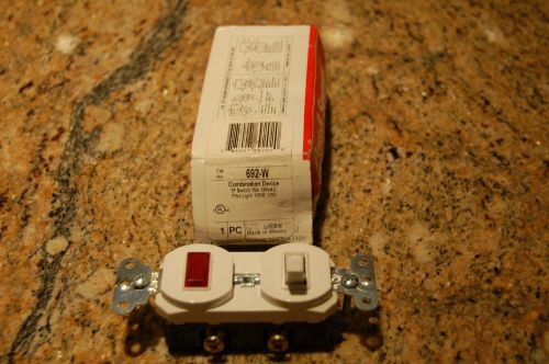 Pass &amp; seymour white combination 1 pole switch &amp; pilot light # 692-w for sale