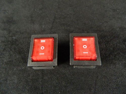 2 pk rocker switch red led dpst on off on 15 amp 250 v 20 amp 125 v 6 pin ec-623 for sale