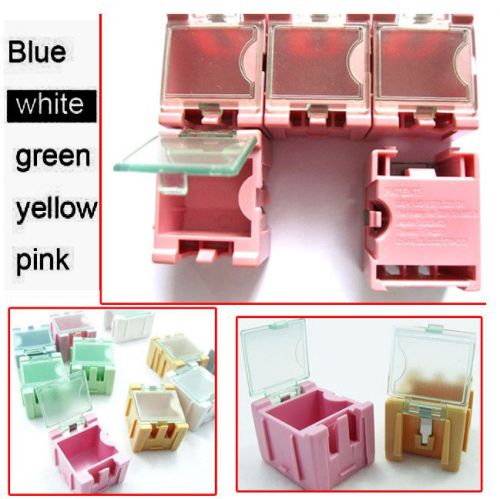 50pcs 5 color storage box storage tools for ic sma smt smd components boxe for sale