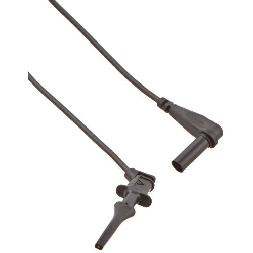 Pomona 6244-48-0 Minigrabber Test Clip To Right Angle Dmm Plug, Black, 48&#034;