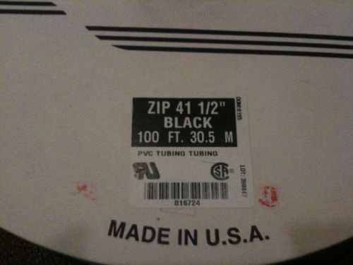 1 ROLL ZIP41 1/2 IN ALPHA WIRE BLACK PVC ZIPPER TUBING 100&#039;