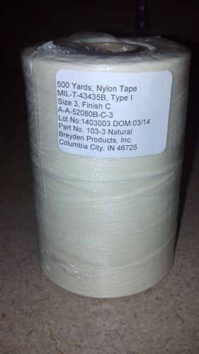 Nylon braided lacing tape - 500 yards - mil-t-43435b,- type i - size 3 for sale