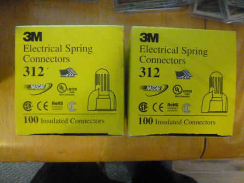 Box of 100 - 3m electrical spring connectors 312. fits 2-5 18awg to 2-3 12awg for sale