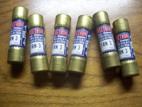 LOT OF 6 NEW BUSS FUSETRON FRN 3 CLASS RK5 FUSES FUSE  250v