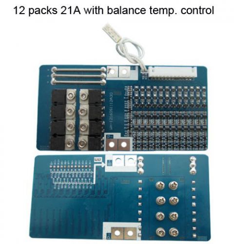 21A Protect Board  For 12 Packs 44.4V 18650 Li-ion Li Battery w/ Balance Temp.