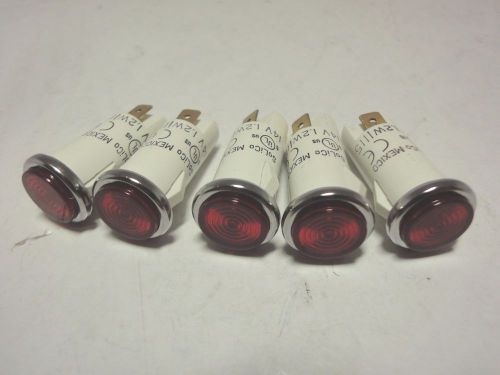 Solico 14V 1.2W Red Round Indicator Light  (Lot of 5)