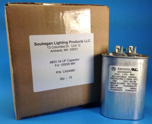 (10) 24µf 480v 1000 watt lighting capacitor for sale