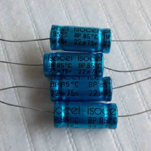 4pcs 75V22UF Axial Electrolytic capacitor 10x24mm MADE IN Taiwan