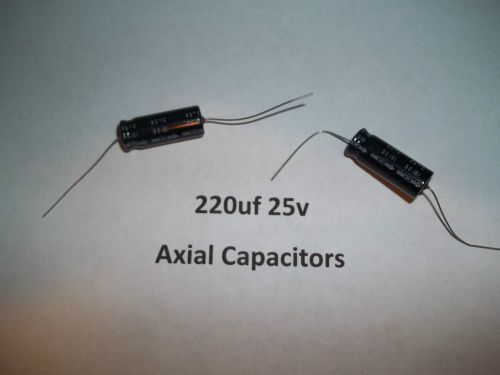 2 pcs Axial Capacitors 220uF 25v