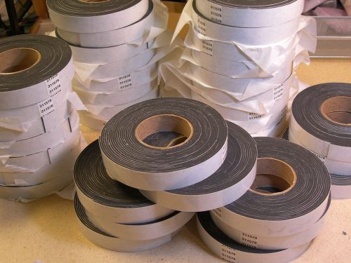 Qty-30 New Rolls of Black Foam Tape 25&#039; x 1.15&#034; x 0.100&#034; NEW ROLLS