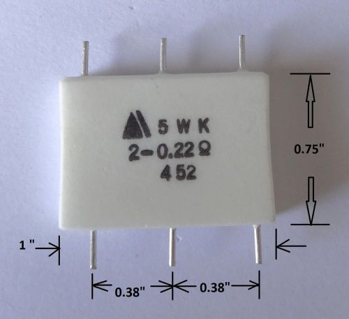 10  pcs, dual 0.22 ohm, 5W emitter resistors