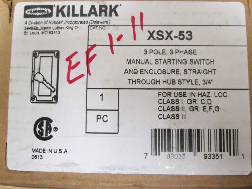 KILLARK XSX-53 Motor Starter Switch 20-30A 115-600VAC 3P 10HP Max