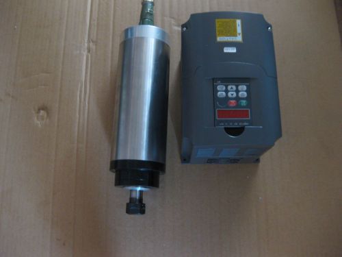 A water-cooled spindle motor 3kw with a vfd inverter controller as a set for sale