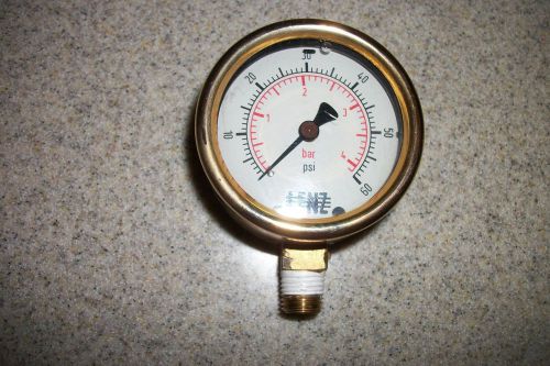 Lenz hydraulic pressure gauge. psi 0-60 liquid filled. male 1/4 npt fitting for sale