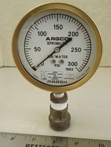 ARGCO SPRINKLER AIR/WATER  3-3/4&#034; 0-300 PSI GAUGE