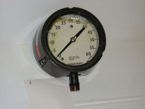 Ashcroft 4.5&#034; duragauge, 0-60&#034; psi, 45 1279ss04l 60# pressure gauge (i) for sale
