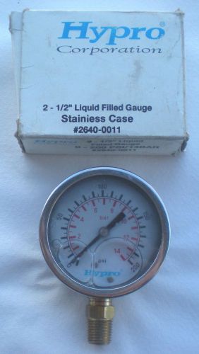 Hypro Dual-Scale Glycerin-Filled 2 1/2&#034; SS Gauge - Air/Gas/Oil/Water - NEW