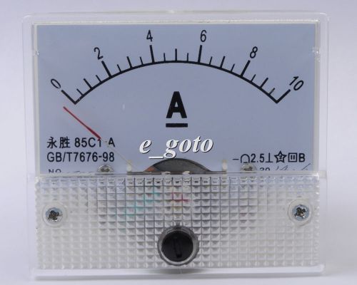 85C1 DC Ammeter Head Pointer 10A Mounting Head Current Measuring Panel Meter