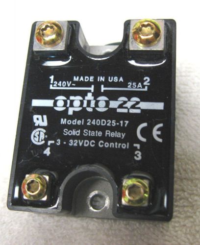Opto-22-120-240 vac, 25 amp. dc control solid state relay (ssr) 3-32v dc control for sale