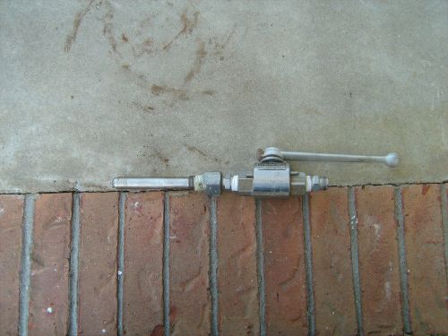 ARGUS 1/2&#034; LONG HANDLE STAINLESS BALL VALVE with a 6&#034; PROBE ON ONE END