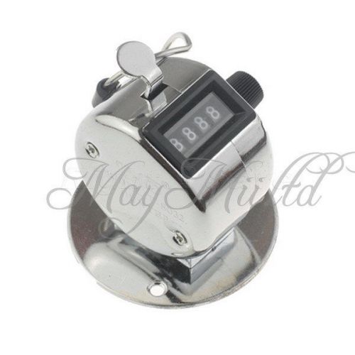 4 Digit Number Stainless Metal Compact  Clicker Golf Hand Held Tally Counter CA