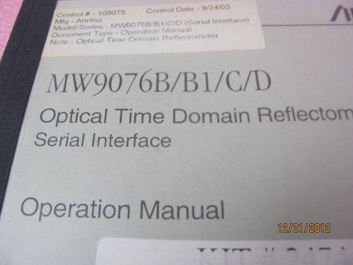 ANRITSU MW9076B/B1/C/D Optical Time Domain Reflectometer - Serial Interface