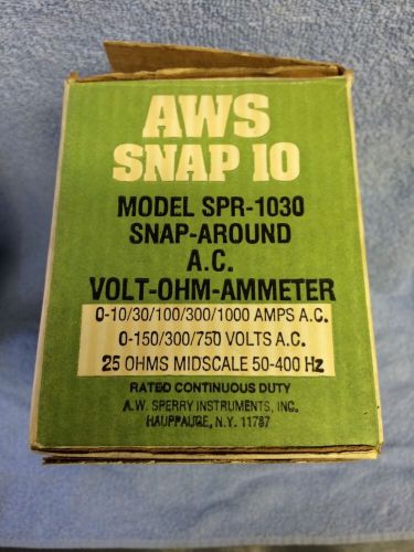 Aws snap 10 (sperry) spr-1030  clamp on volt amp meter w/ c-23 case &amp; leads for sale