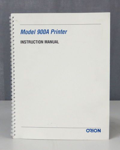 Orion Model 900A Printer Instruction Manual