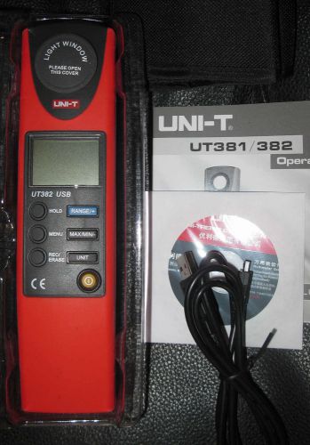 Digital portable luminometer light meter 20-20000lux 2-2000cd data log usb ut382 for sale