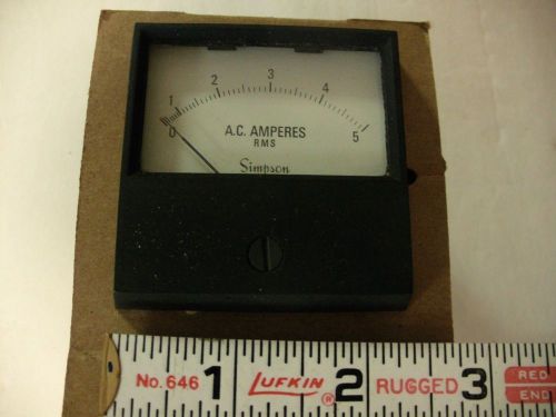 Simpson 0-5 amp AC panel meter 2&amp;1/2 inch X 2&amp;1/2 inch model 2152
