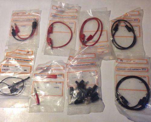 Pomona electronics lot of 8 misc test leads, plugs, cables, clamps must see for sale
