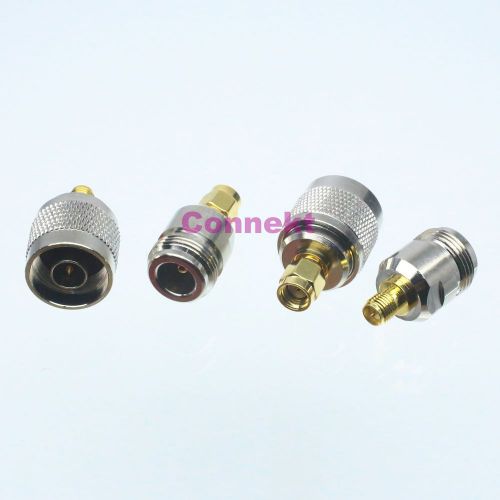 4pcs/set RP-SMA &amp; N kit male plug female jack RF adapter connector