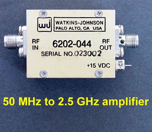 New 50 to 2500 MHz, low noise, wideband amplifier  25 dB gain. Guaranteed.