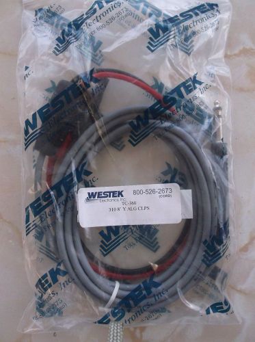 Westek tc-360 310 to alligator clips cable assembly, 8&#039; - new for sale