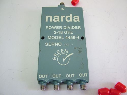 NARDA POWER DIVIDER 2 - 18GHz 30W 4 WAY SMA 4456-4 MINOR DEFECT 1 CONNECTOR SALE