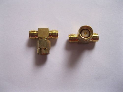 20 pcs sma rf 1 male to 2 female coaxial connector t type for sale