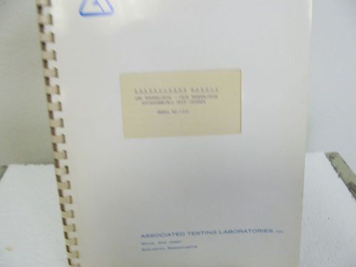 Associated Testing Labs BK-1102 Low-High Test Chamber Instruction Manual w/schem